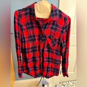 Gap Soft Flannel Shirt, Long Sleeve, Red, size M